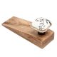 2 Pieces Golden Leaf Flower Square Ceramic Wooden Door Stopper